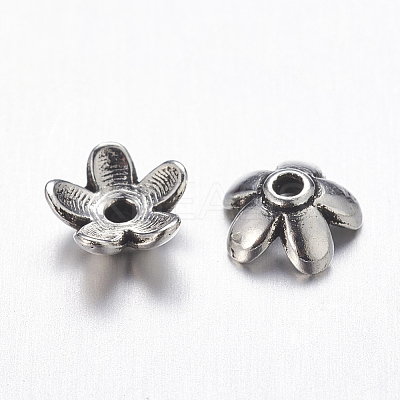 Tibetan Style  Zinc Alloy Bead Caps LS-TIBEB-6.5x3-AS-FF-1