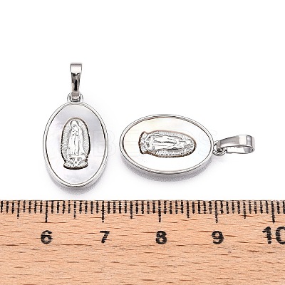 Brass & Shell Pendants KK-N254-208P-1