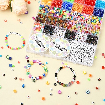 DIY Acrylic & Polymer Clay Beads Bracelets Jewelry Making Kits DIY-YW0010-79-1