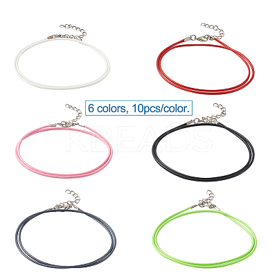 Waxed Cotton Cord Necklace Making MAK-BT0001-03-1