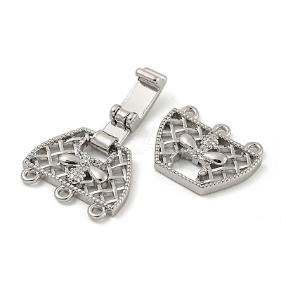 Brass Fold Over Clasps KK-N254-117P-02-1