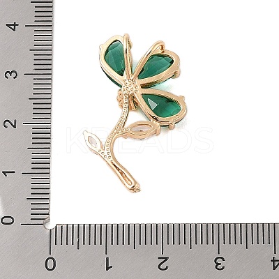 Brass Glass Pendants KK-B100-041G-08-1