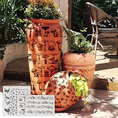 4Sheets 4 Styles Paper Ceramic Decals DIY-OC0014-68-1