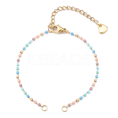 Glass Seed Beaded Link Bracelet Making AJEW-JB00921-05-1