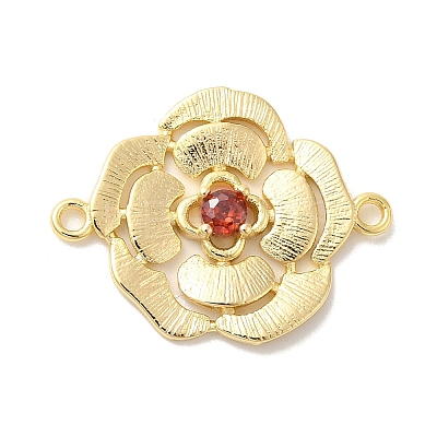 Brass Pave Glass Connector Charms KK-Z073-32G-03-1