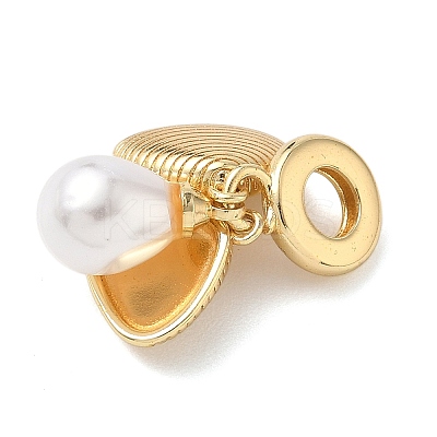 Brass European Dangle Charms KK-D502-07G-1