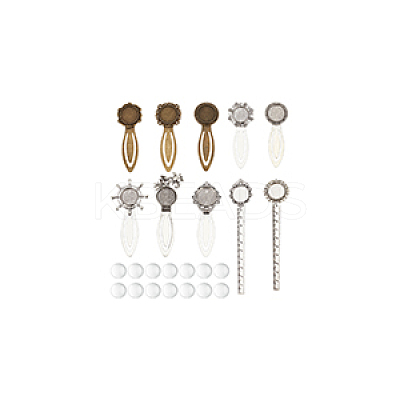 38pcs 14 Styles Alloy with  Iron Bookmark Cabochon Setting FIND-NB0005-25-1