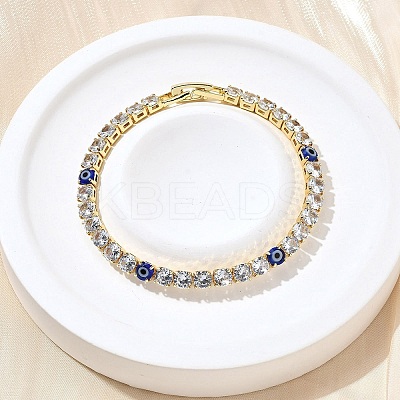 Brass Enamel Link & Charm Bracelets BJEW-Z094-02G-03A-1