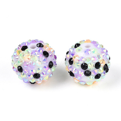 Easter Theme Round Resin Rhinestone Beads OACR-T028-66C-1