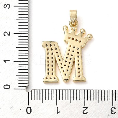 Rack Plating Brass Micro Pave Cubic Zirconia Pendants KK-D535-01M-RS-1