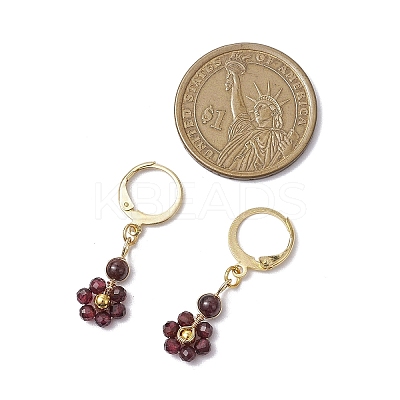 Natural Mixed Stone Leverback Earrings EJEW-JE06165-1