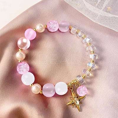 100Pcs Transparent Frosted Glass Beads Strands GLAA-CJ0002-07-1