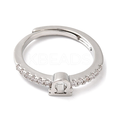 Rack Plating Brass Clear Cubic Zirconia Constellation Adjustable Rings for Women RJEW-S407-08P-08-1