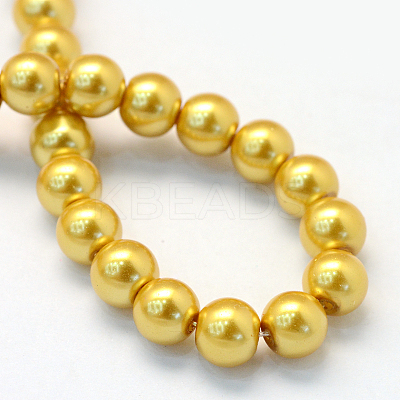 Baking Paint Pearlized Glass Pearl Round Bead Strands HY-Q003-6mm-31-1