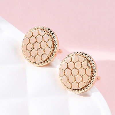 Brass Stud Earrings EJEW-D288-03G-1