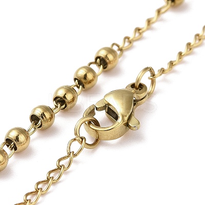 202 Stainless Steel Rosary Bead Necklaces LS-NJEW-D060-01A-G-1