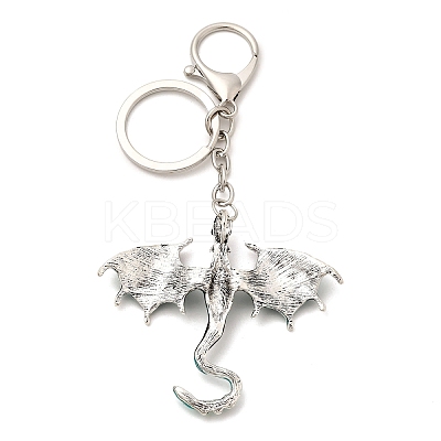 Dragon Alloy Rhinestone Pendant Keychains LS-KEYC-G065-01G-1