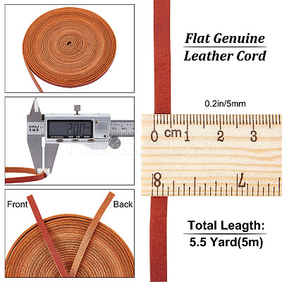 Flat Leather Jewelry Cord WL-GF0001-07B-01-1