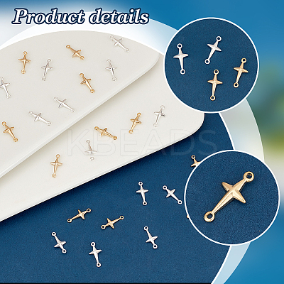 60Pcs 2 Colors Brass Connector Charms KK-PH0005-73-1