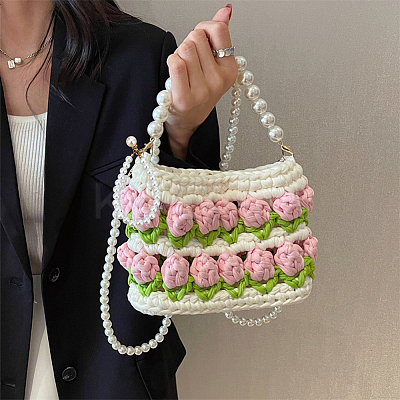 3Pcs 3 Style Resin Imitation Pearl Purse Straps FIND-WR0009-56-1