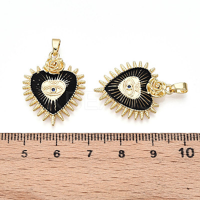 Brass Micro Pave Cubic Zirconia Pendants KK-N257-01B-G-1