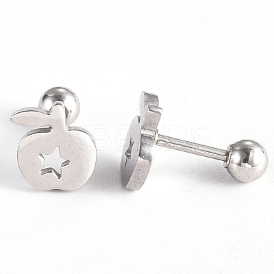 Tarnish Resistant 201 Stainless Steel Barbell Cartilage Earrings EJEW-R147-23-1