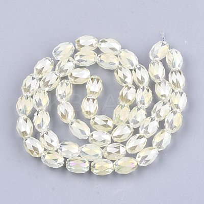 Electroplated Glass Beads Strands X-EGLA-T015-02B-07-1