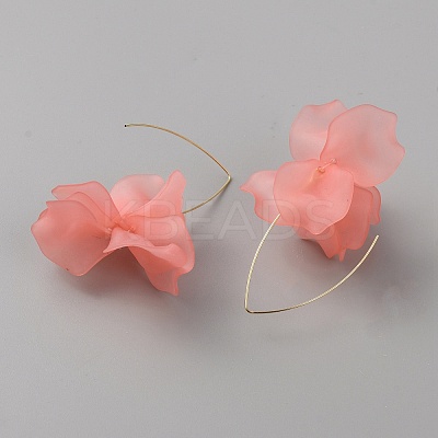 Acrylic Flower Dangle Earrings EJEW-WH0009-30H-1