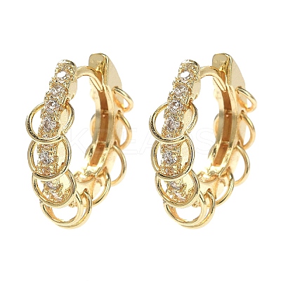 Rack Plating Brass Micro Pave Cubic Zirconia Hoop Earrings EJEW-Q780-04G-1