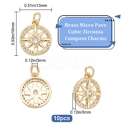 10Pcs Brass Pendants KK-BBC0007-56-1