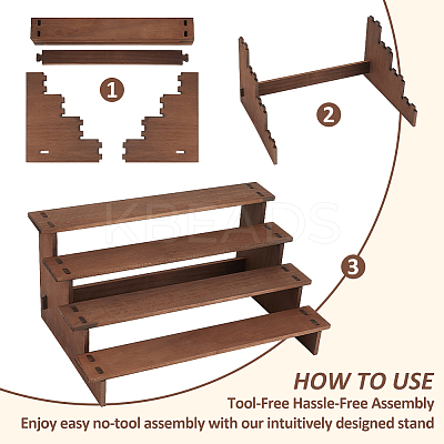 4-Tier Wood Organizer Display Riser Rack ODIS-WH0329-97-1