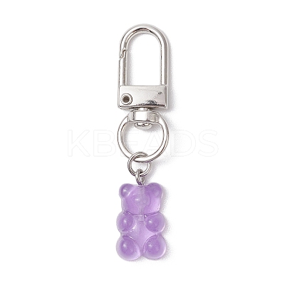 Bear Resin Pendant Decoration HJEW-JM02599-1