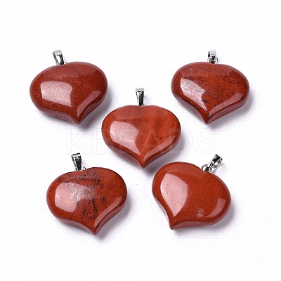 Natural Red Jasper Pendants G-G956-D11-1