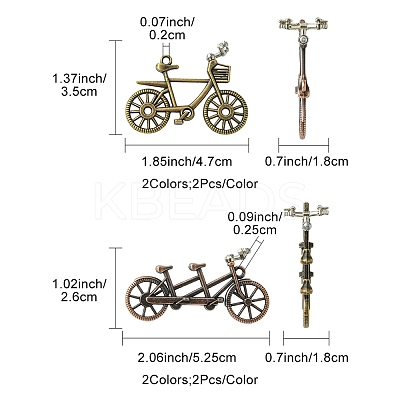 8Pcs 4 Styles Tibetan Style Alloy Pendants FIND-FS0002-59-1