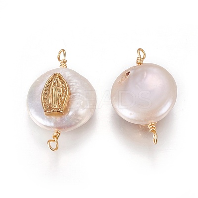 Natural Cultured Freshwater Pearl Links connectors X-PEAR-I005-07-1