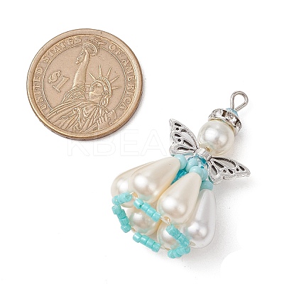Pearlized Glass Pearl Beads Pendants PALLOY-MZ00487-02-1