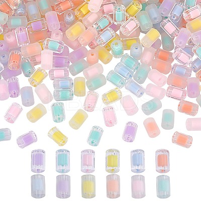 240Pcs 12 Colors Transparent Acrylic Beads MACR-AR0001-22-1