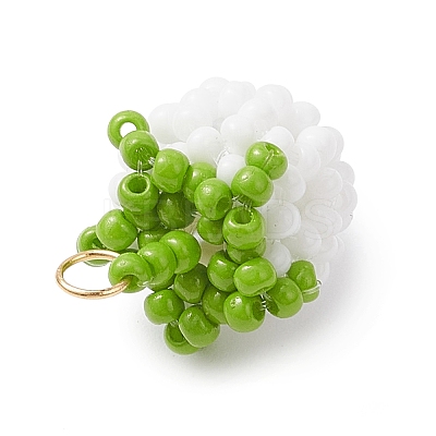 Glass Seed Beaded Tomato Pendants PALLOY-MZ01081-02-1