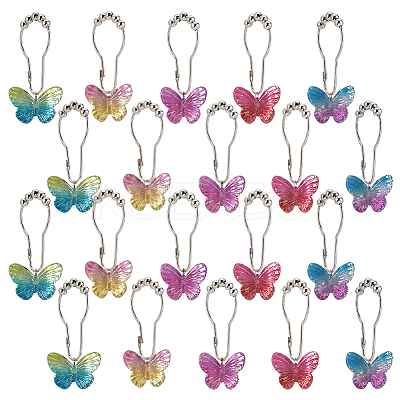 20Pcs 5 Colors Iron Shower Curtain Rings for Bathroom HJEW-OC0001-22-1