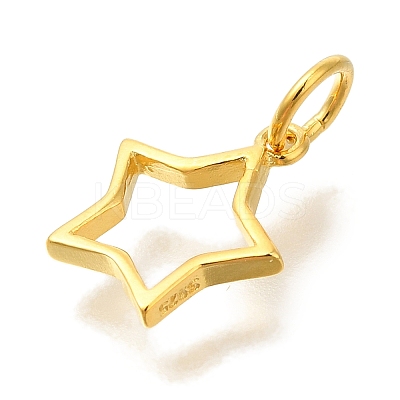 925 Sterling Silver Star Outline Charms STER-G043-02A-G-1