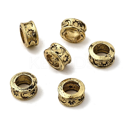 Rack Plating Tibetan Style Alloy Spacer Beads TIBE-WH0007-01AG-1