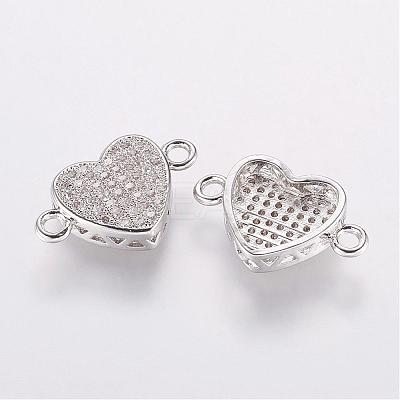 Brass Micro Pave Cubic Zirconia Links ZIRC-E114-01-1