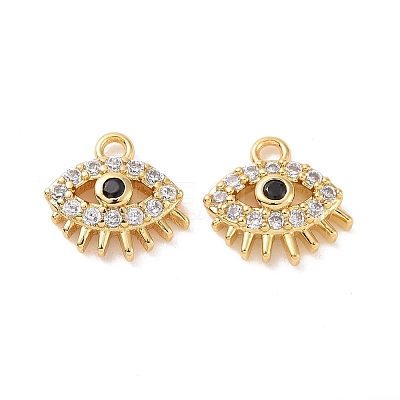 Eye Brass Micro Pave Cubic Zirconia Charms KK-G435-22G-1
