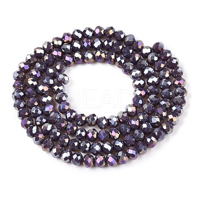 Electroplate Glass Beads Strands EGLA-A044-P3mm-B11-1