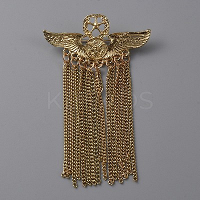 Alloy Eagle Wing with Pentagram Brooch Pin JEWB-WH0030-13C-G-1
