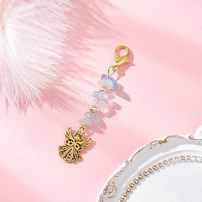 Tibetan Style Alloy Angel Pendant Decorations HJEW-JM03838-01-1