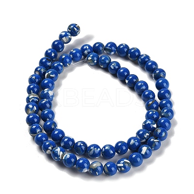 Assembled Synthetic Stone and Trochus Shell Beads Strands G-B128-08B-05-1