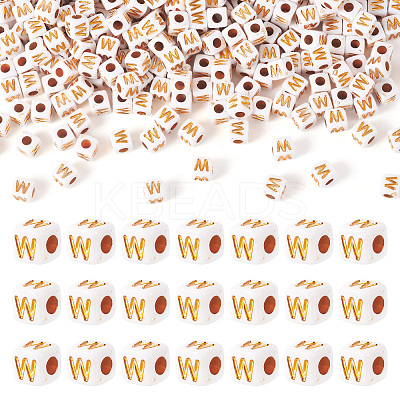 Opaque Acrylic Beads MACR-TAG0001-07W-1