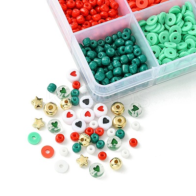 Christmas DIY Acrylic & CCB Plastic & Polymer Clay & Glass Beads Bracelets Jewelry Making Kits DIY-FS0006-22-1