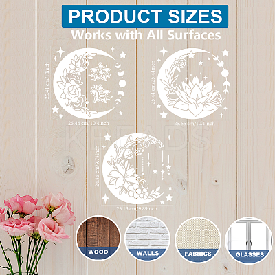 1 Set PET Hollow Out Drawing Painting Stencils DIY-MA0004-98-1